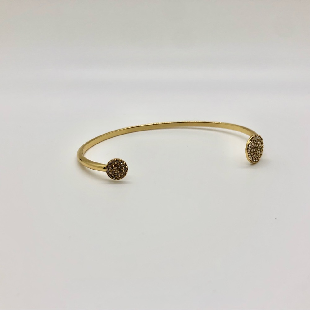 Stella and Dot Pave Disc Cuff Bracelet in Gold